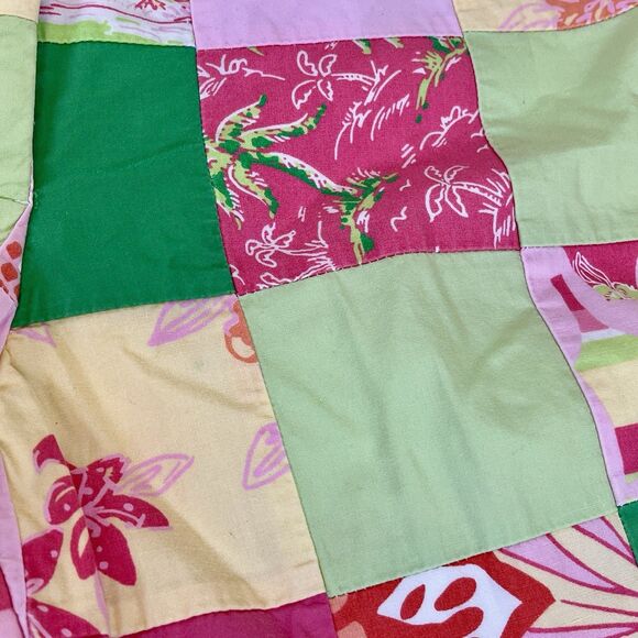 Vtg. White Label Lilly Pulitzer Capri Pants Size 6 Resort Patch Beach Palm Trees - Picture 4 of 12